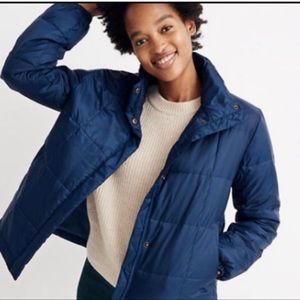 Madewell Blue Travel Buddy Packable Puffer Jacket